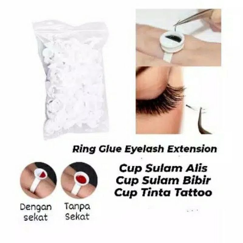 

Ring Glue Tempat Lem Eyelash Extention Tinta Sulam Alis Bibir Ink Cup Tattoo