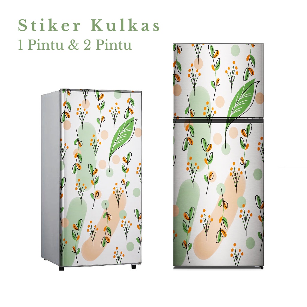 Stiker Kulkas 1 Pintu dan 2 Pintu motif Bunga Kode B-A12 - FX