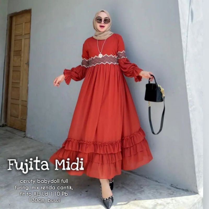 JS. FUJITA MIDI DRESS ORI JASMINE