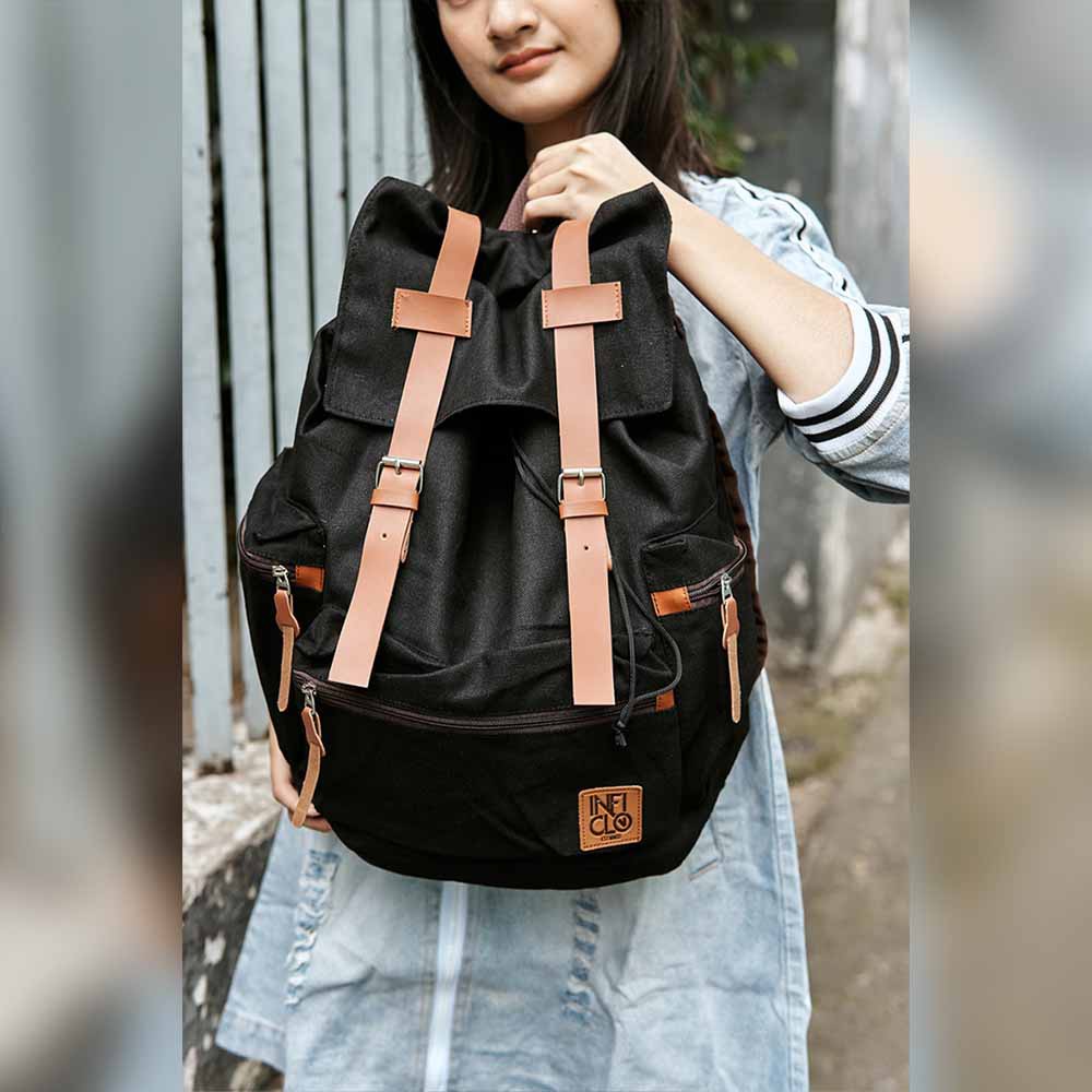 Toko Thabita Tas Punggung Inficlo Original Ransel Pria Wanita Kanvas Backpack Multifungsi