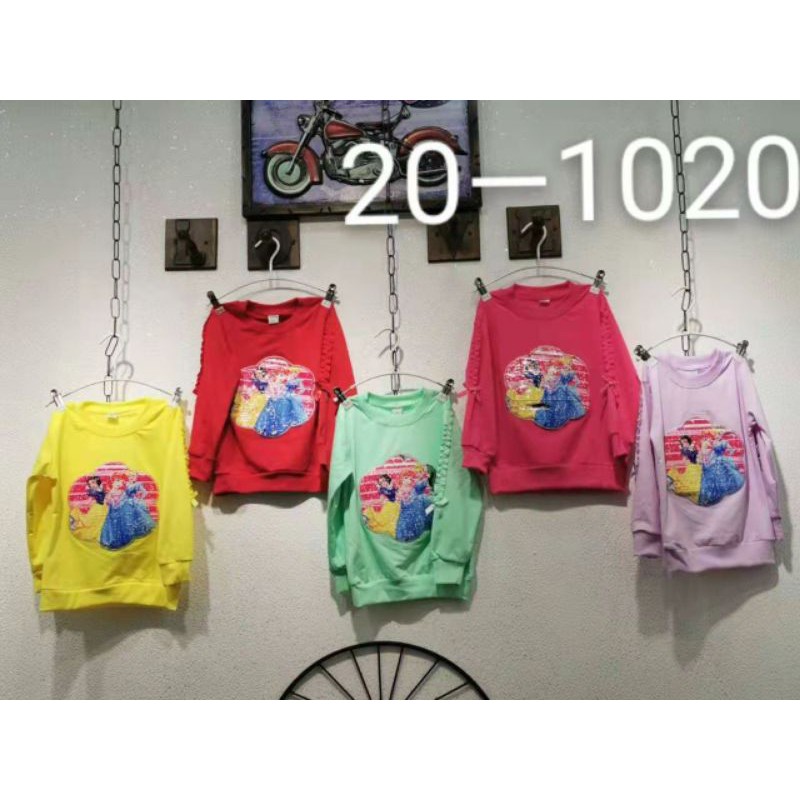 GROSIR Sweater Usap Anak Perempuan Sequin Import Premium 2-5 Tahun 6 pcs