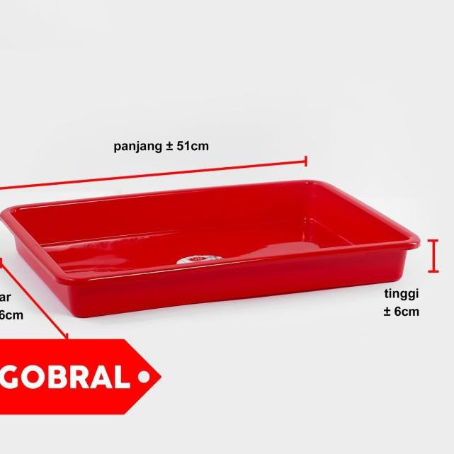 V➶ Nampan Tray Segi Plastik MERAH / Cetakan Kue jumbo besar NGOBRAL (Pasti murah)
