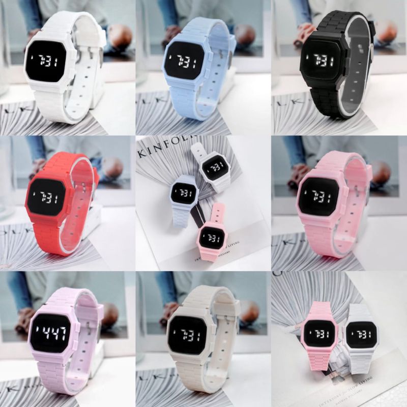 Jam Tangan LED Digital Pria Wanita Import Fashion Trend Couple Anak