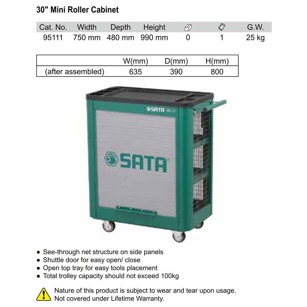 Troley Tools Mini - Mini tool Trolley 95111 SATA TOOLS