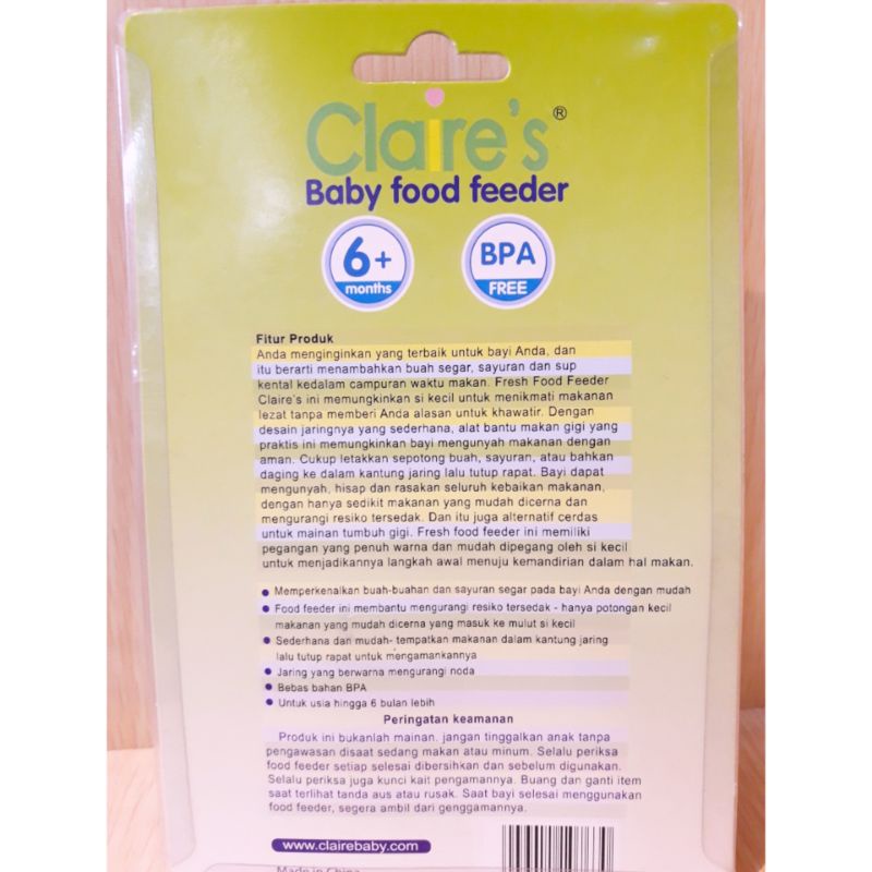 Claires Baby Food Feeder with Rattle