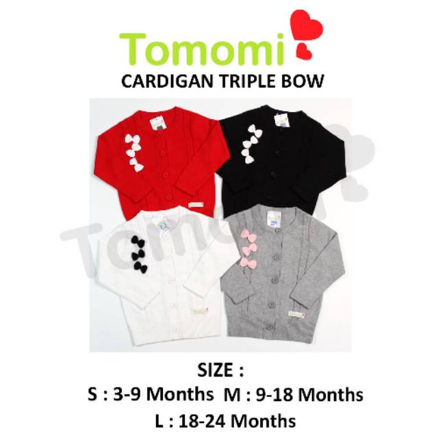 Tomomi Cardigan Triple Bow