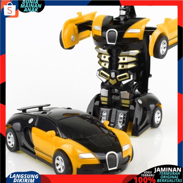 MAINAN ANAK MOBIL ROBOT AUTOBOT TRANSFOM BISA BERUBAH BENTUK DEFORMTION 2 IN 1 PULLBACK