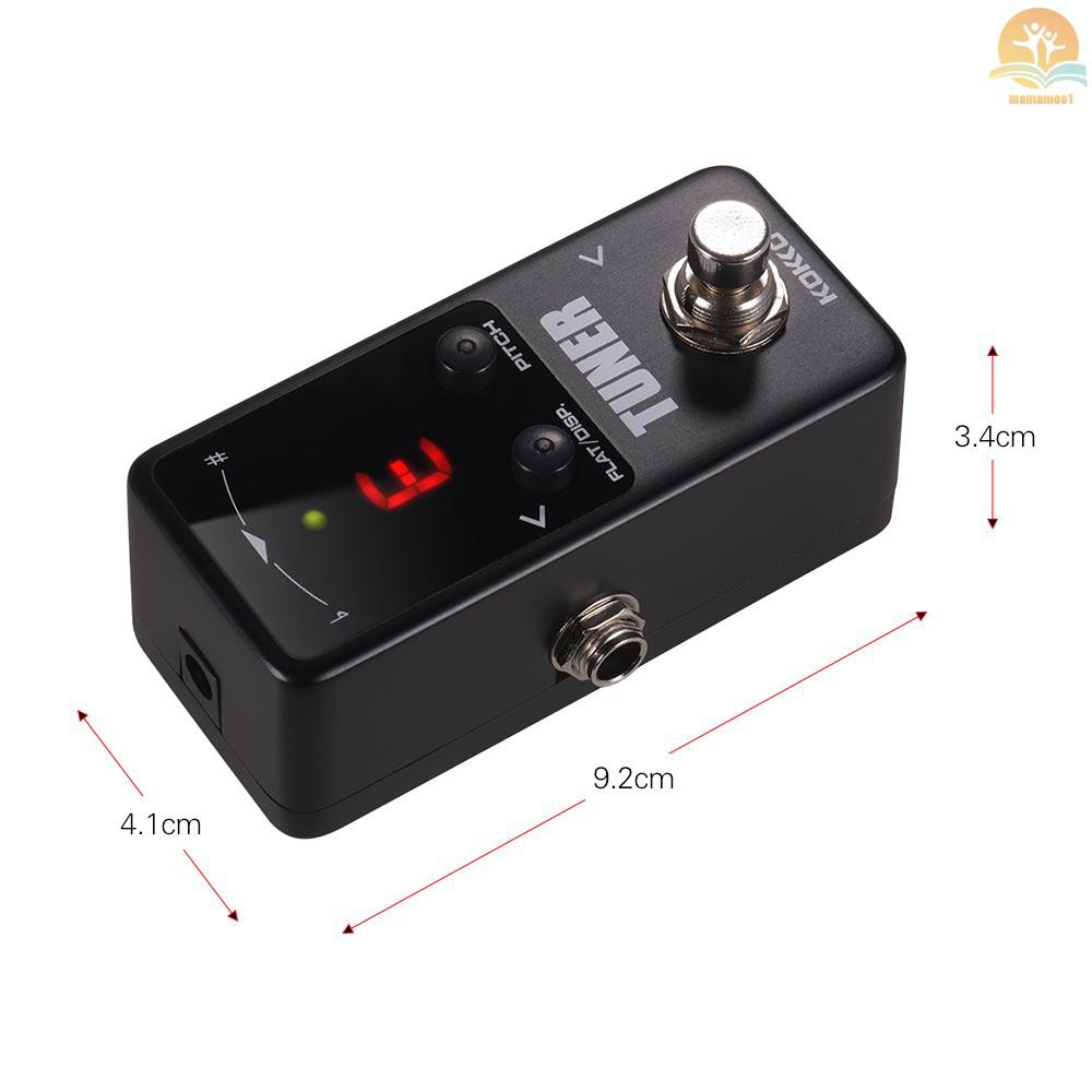 Kokko Ftn2 Tuner Pedal Efek Gitar Elektrik Mini Kromatik Dengan Display Led True Bypass