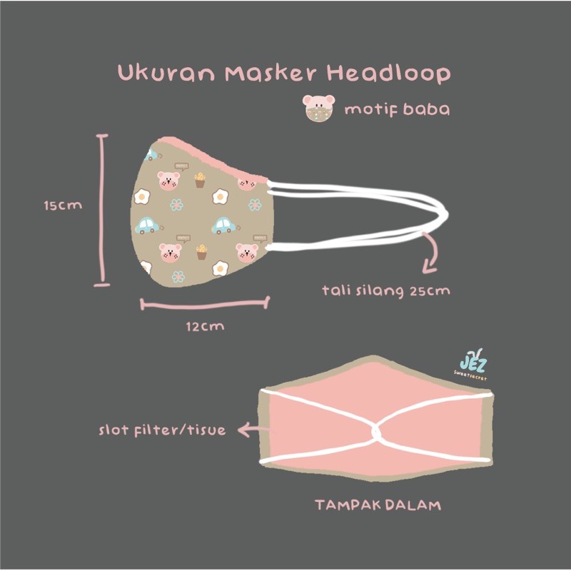 MASKER MOTIF KATUN 3 LAPIS EARLOOP HEADLOOP PREMIUM HIJAB JILBAB KELLYSNCO KELLYSCO LITTLEBUNSHOP