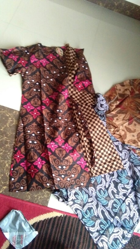 M-l-xl-xxl Batik Tunik Wanita Asj Sa Hrb026 Kenongo Pekalongan Sogan Tulis