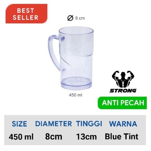 MUG Plastik Anti Pecah 450ml | Gelas Bir Anti Pecah 450ml | Beer Mug | Gelas Cafe