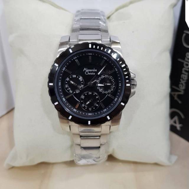 Jam Tangan Wanita Alexandre Christie AC 6141 Silver Black