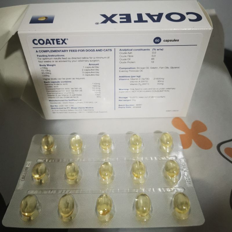 Jual COATEX EFA CAPSUL (1 STRIP 15 CAPSUL)VETPLUS COATEX EFA CAPSUL