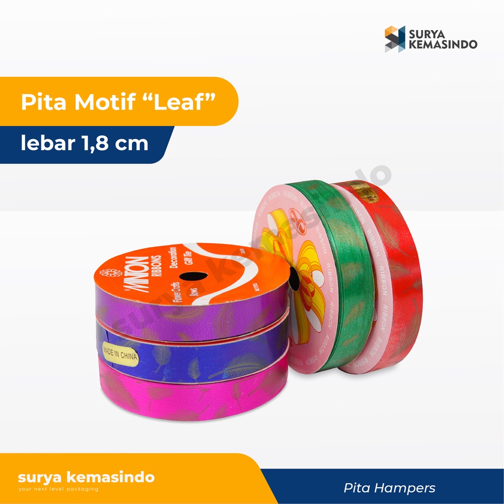 

Pita Motif Leaf ( 1,8 cm ) per roll pita/pitakado/pitamotif/hampers