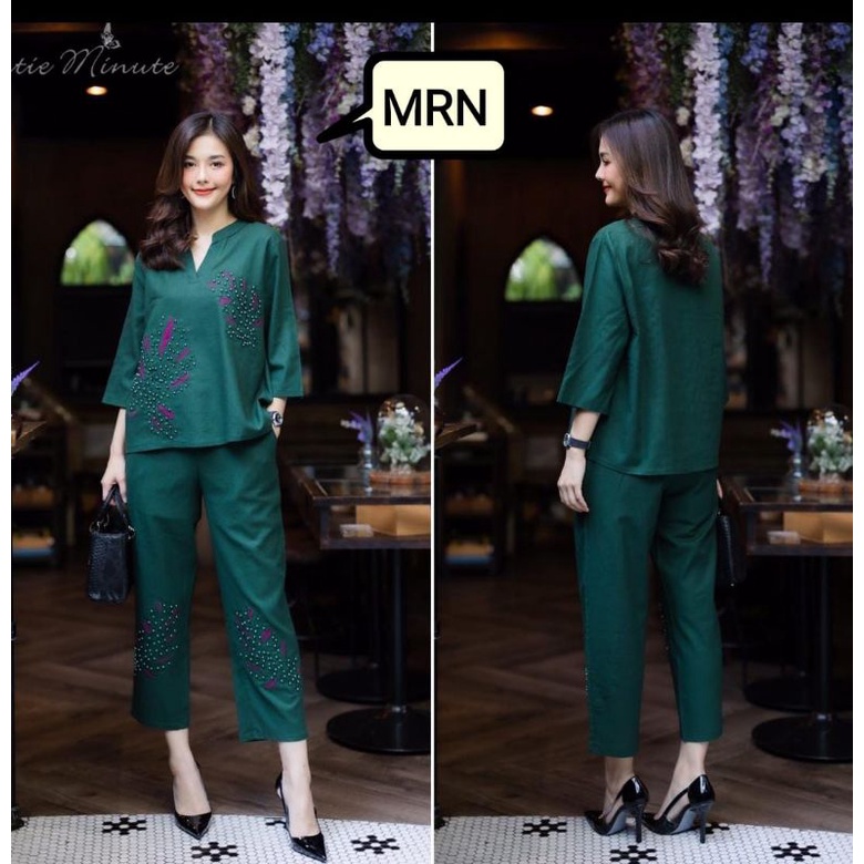 SETELAN CUTIE MINUTE WANITA ONE SET BAHAN KATUN LINEN PREMIUM IMPORT BANGKOK