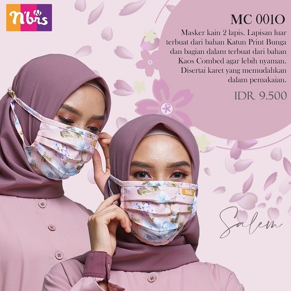 READY STOCK MASKER KAIN 2 LAPIS BY NIBRAS MOTIF POLOS HIJAB CANTIK I MC 001N I MC 001O I MC 004B