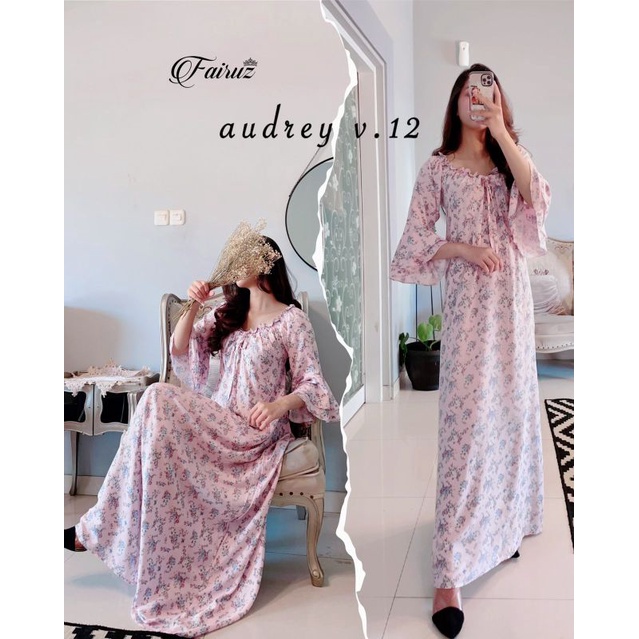Daster arab FAIRUZ AUDREY Homedress Rayon Homewear Original Label-SOFT LILAC VOL.12