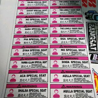 Stiker Custome spesial seat