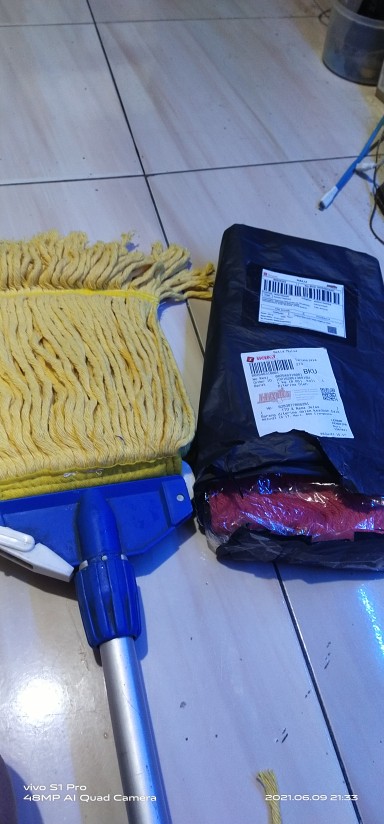 Kain Pel Kain Mop Alat Pel Lantai Refill Mop Merah