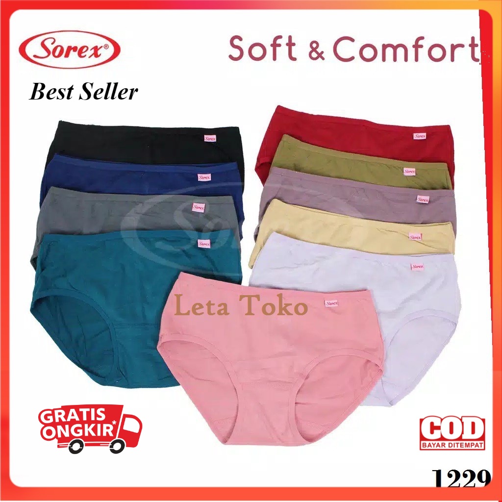 CD Sorex 1 lusin Cutting Maxi Celana Dalam Wanita Lusinan Jumbo Dewasa Katun Import Murah 1229 Leta_