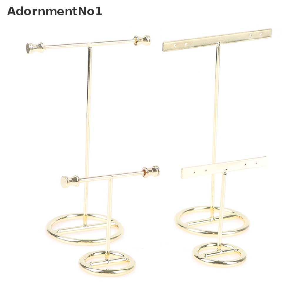 (AdornmentNo1) Stand Display Anting Bentuk T Warna Emas