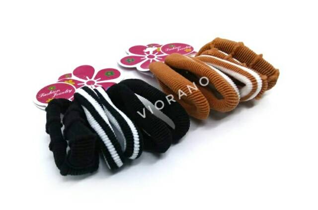 Ikat Rambut Cewek Gelang Isi 6pcs Kunciran Rambut Gelang 6cm Murah Berkualitas