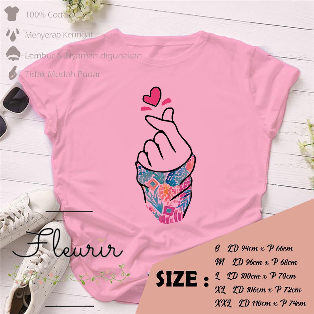 FLEURIR - KAOS WANITA SARANGHEO DEWASA LENGAN PENDEK TUMBLR TEE UNISEX