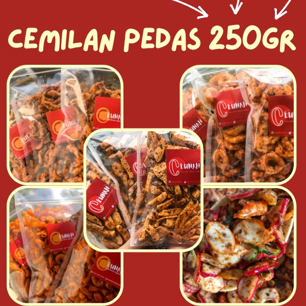 

CEMILAN PEDAS CEUNAH 250 GR / BASRENG SEBLAK USUS CINCIN UDANG MAKARONI DLL