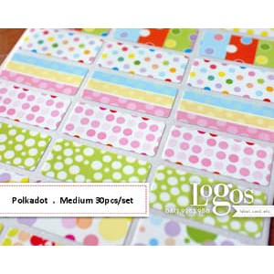 

TERLARIS!! Polkadot Sticker MEDIUM Name Label. Stiker fancy lucu untuk nama anak dewasa di buku tas