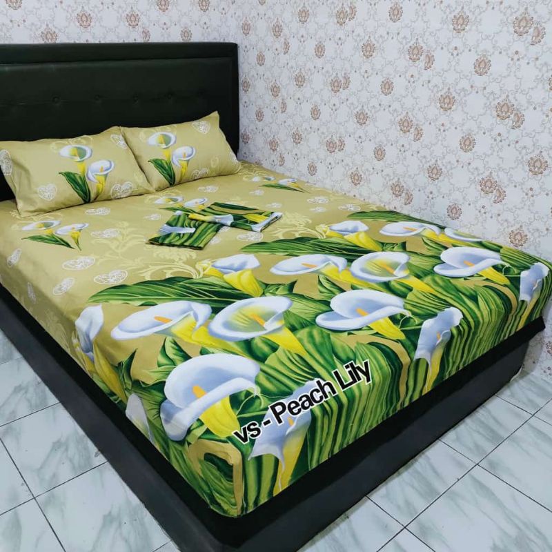 sprei motif flowers