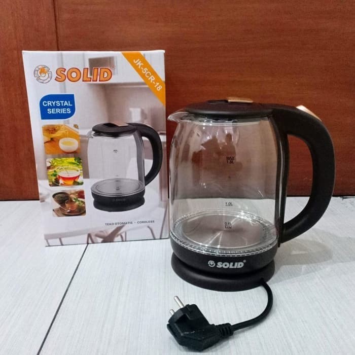 SOLID Kettle KACA - Teko Listrik K 5 CR KRISTAL - Teko Kaca 1,8 Liter / Kettle Kaca Tahan Panas