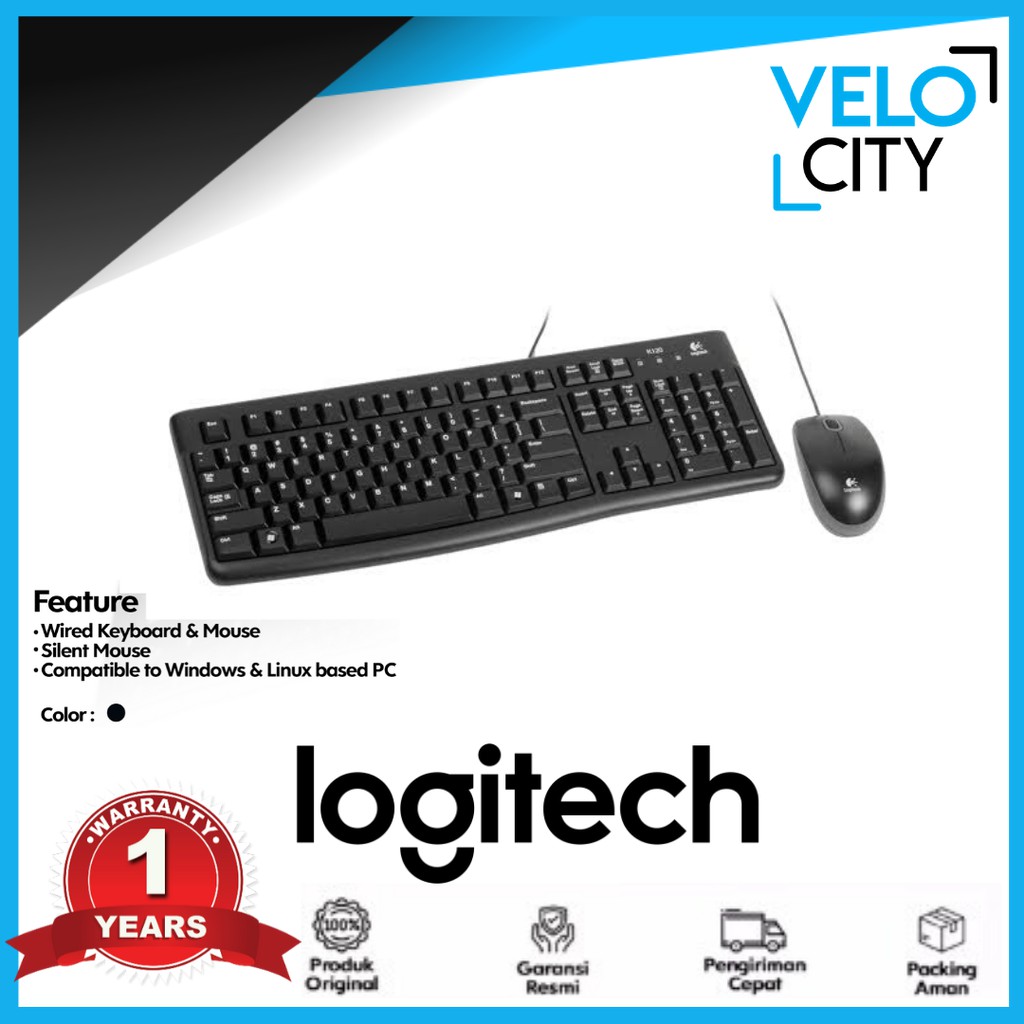 Keyboard Logitech MK120 Combo Desktop Garansi Resmi 1 Tahun