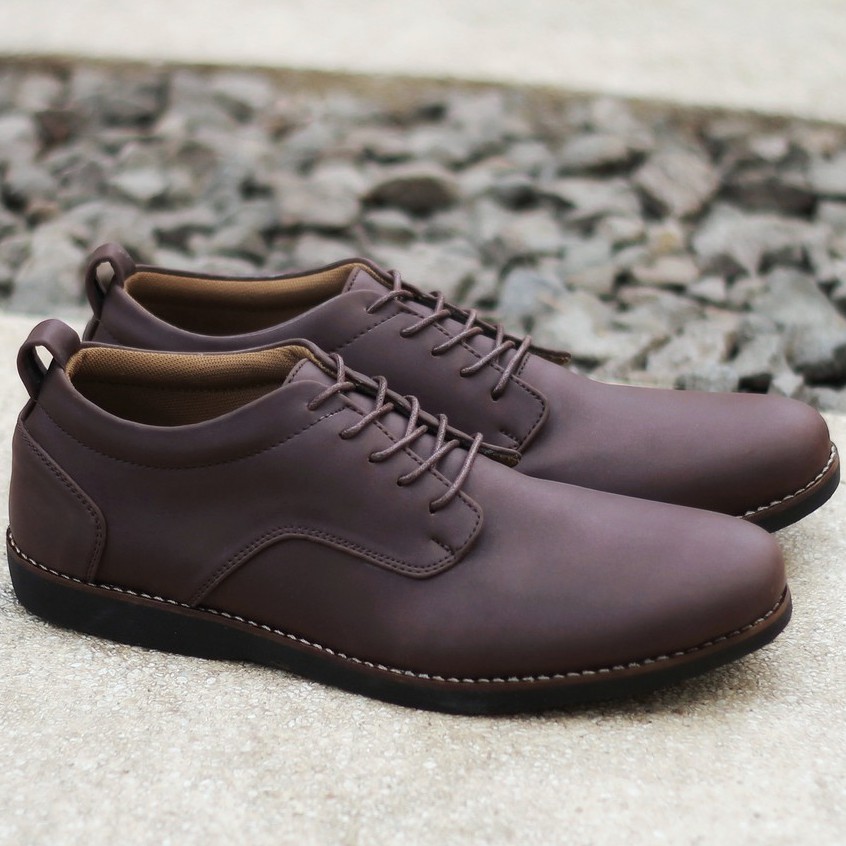 Bridge Brown | Sepatu Pantofel Pria Cowok Men Kerja Kantor Derby Original Footwear | FORIND x Reyl