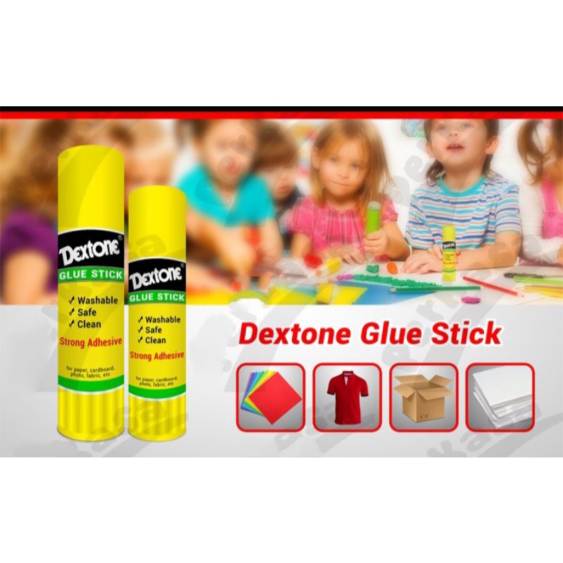 Lem Kertas Dextone Glue Stick 15gr Washable Safe Clean Aman Untuk Anak