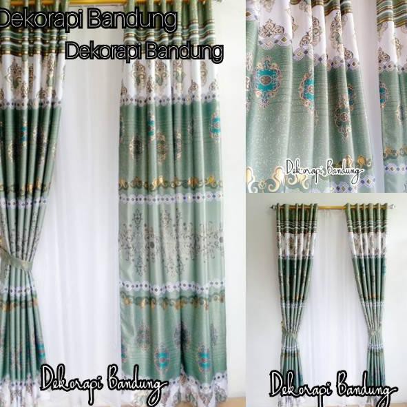 Bagus Dipakai.. GORDEN JENDELA PINTU TERBARU MOTIF PRINTING PINK/HIJAU/KUNING LEBAR 140 PANJANG 240