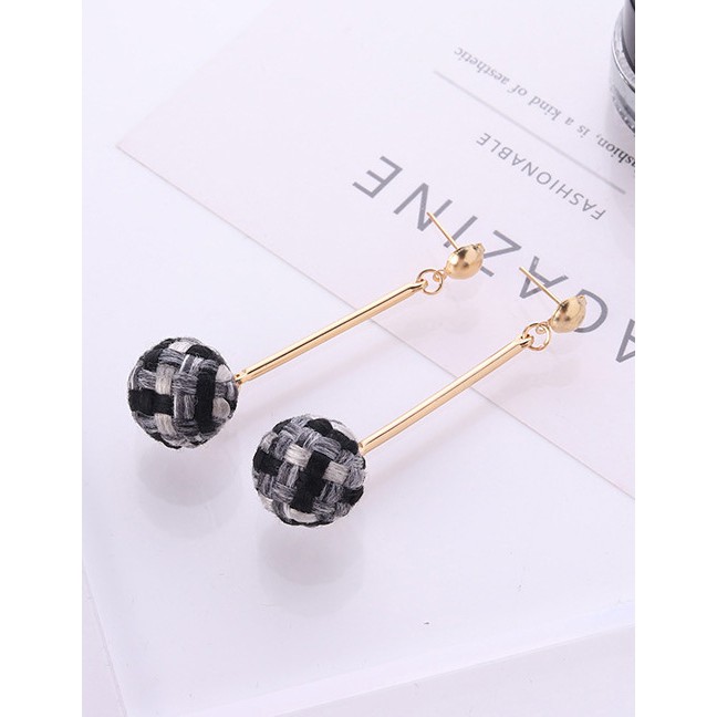 LRC Anting Tusuk Fashion Ball Shape Decorated Earrings