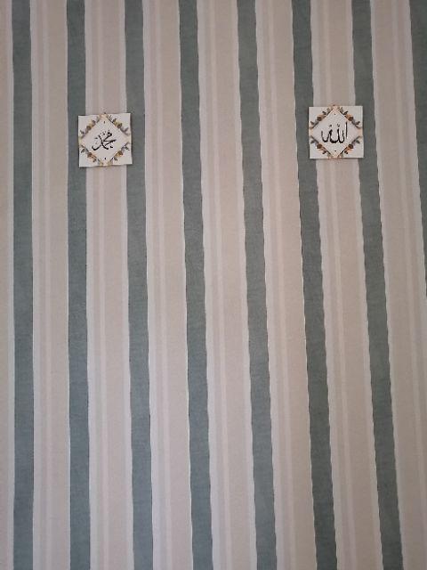 Hiasan Dinding Kaligrafi Poster Kayu 1 Set Lafaz Allah Muhammad Quotes Vintage Wall Decor 20x20cm