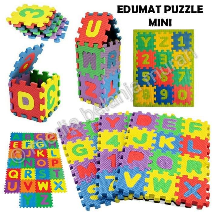 MAINAN EDUMAT PUZZLE MINI ANGKA DAN ABJAD - PUZZLE EVAMAT PUZZLE MINI