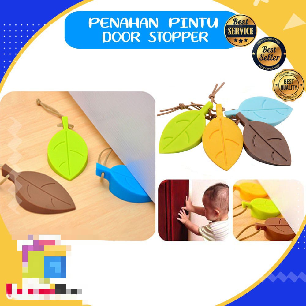 ~ PIYOSHI08 ~ Silikon Penahan Pintu Pengganjal Bentuk Daun Door Stopper PR50