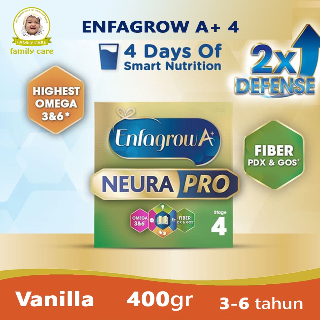 

ENFAGROW A + 4 Vanila Vanilla Susu Box 400g / 400 g