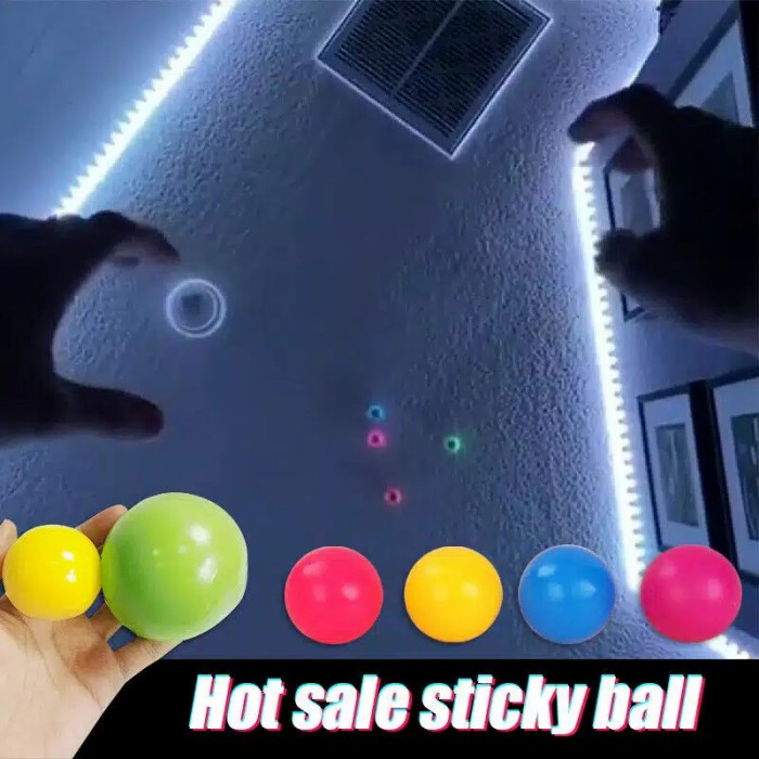 Yt50Uma Wall Sticky Ball Mainan Bola Nempel Viral Tiktok Wall Ball Antri Stres - 4.5 Cm M04h704