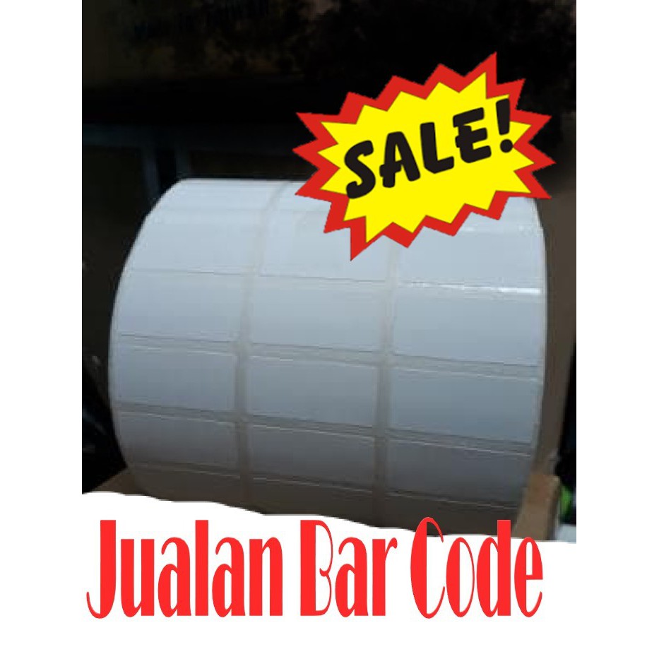 

STIKER LABEL BARCODE YUPO 33x15 | 33 x 15 mm ISI 10.000 PCS CORE 1 INCH 3 BARIS