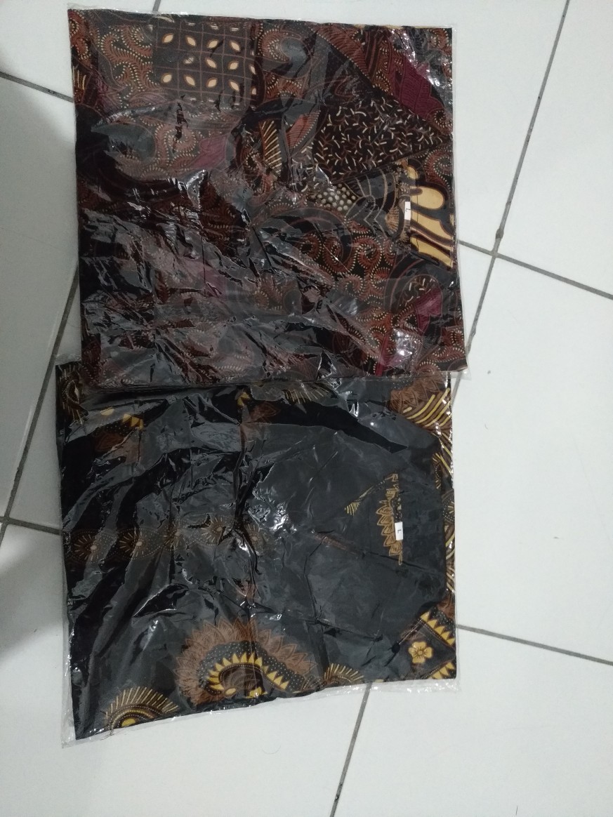 [bisa Cod] Kemeja Batik Pria Lengan Panjang Size M L Xl Xxl  Bswart Batik Hrb026 Kenongo Hem Panjang