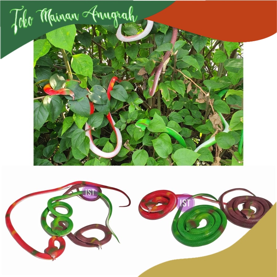 ID Ular Mainan Karet Panjang mainan prank ular karet