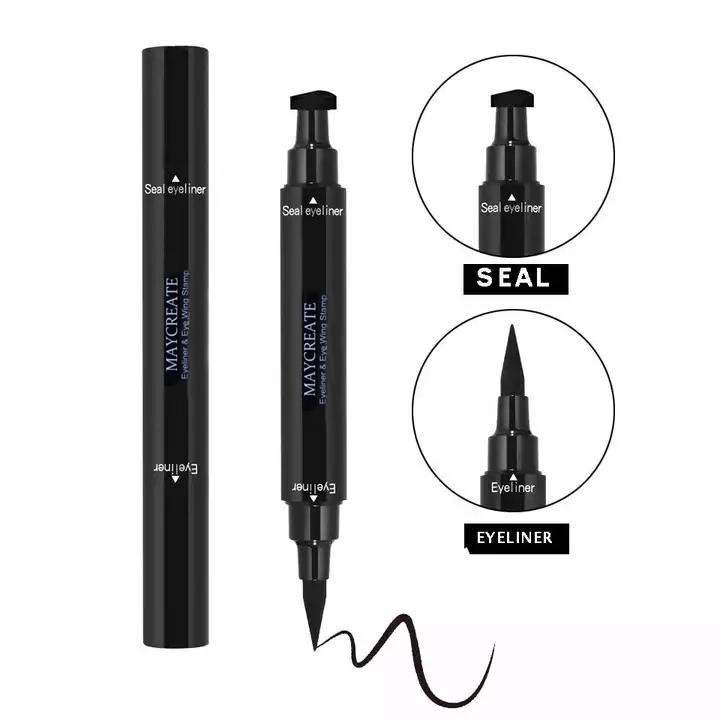 Maycreate Liquid Duo Eyeliner Wing With Stamp Double Head Waterproof Tahan Lama