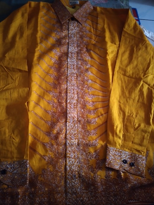Modang Kuning Kemeja Batik Pria Lengan Panjang Full Furing