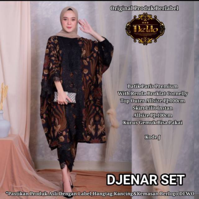 SETELAN BATIK DJENAR. SET OUTER ROK LILIT BATIK