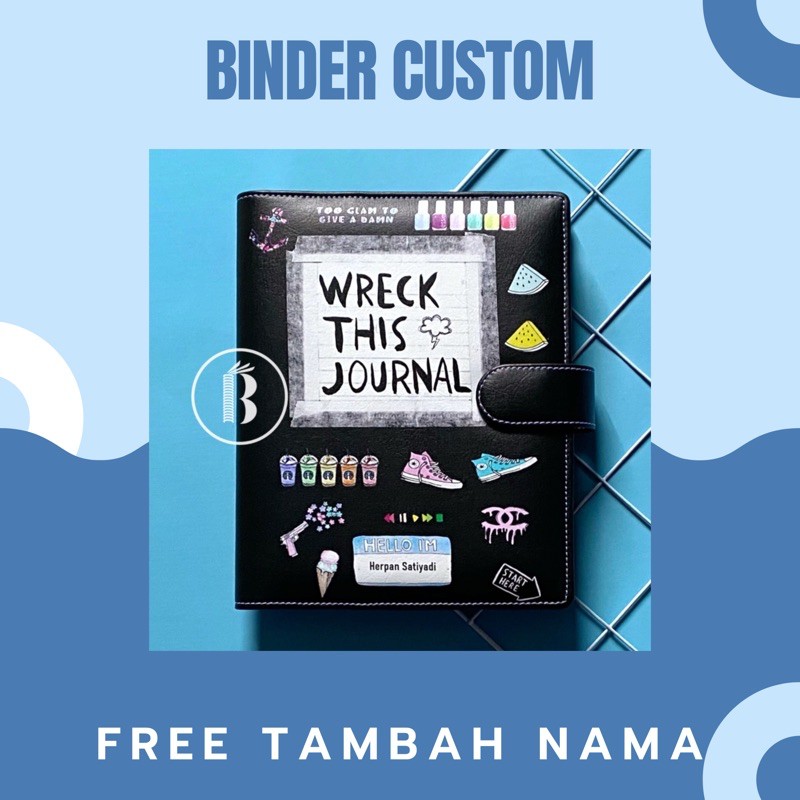 

Binder Custom Wreck This Journal FREE Tambah Nama 20ring A5 26ring B5 6ring A6 Planner Agenda