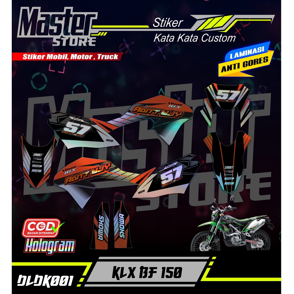 Sticker DECAL HOLOGRAM PELANGI KLX BF - Stiker Lis Variasi KLX 150 G/BF/SE DLDK-001