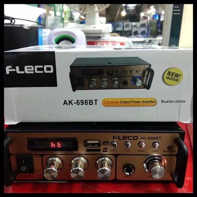 COD Amplifier FLECO AK-698BT Bluetooth Karaoke + Mp3 USB + FM Radio